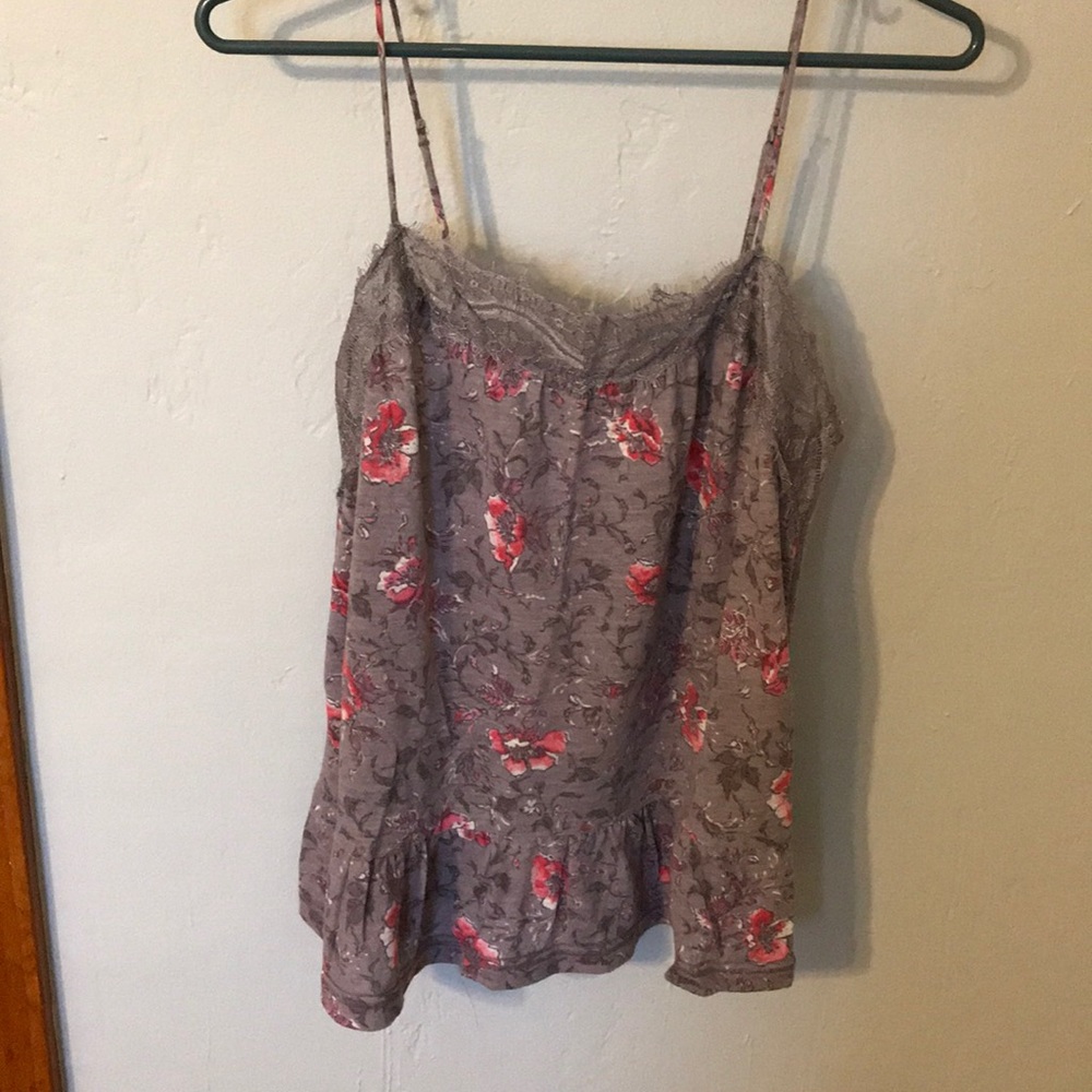 Floral tank with adjustable straps